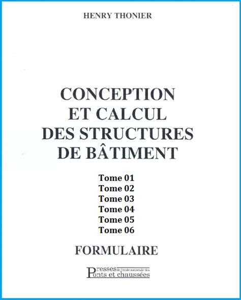 Toute La Collection De Henry Thonier Conception Et Calcul Des