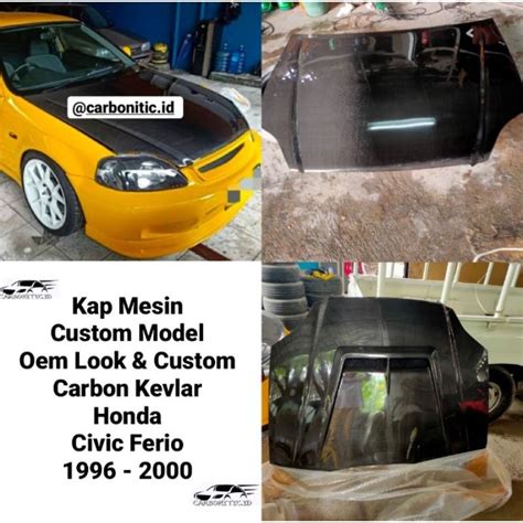 Jual Kap Mesin Model Oem Look Honda Civic Ferio 1996 2000 Carbon