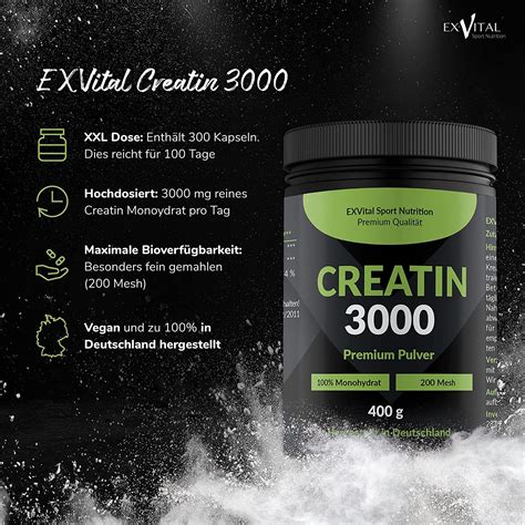 EXVital Creatin 3000 Monohydrat Premium Pulver 400 G Shop Apotheke