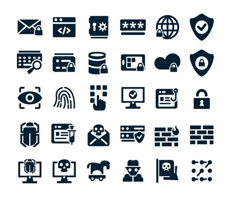 Cyber Security Icon Set Collection Vector Art At Vecteezy