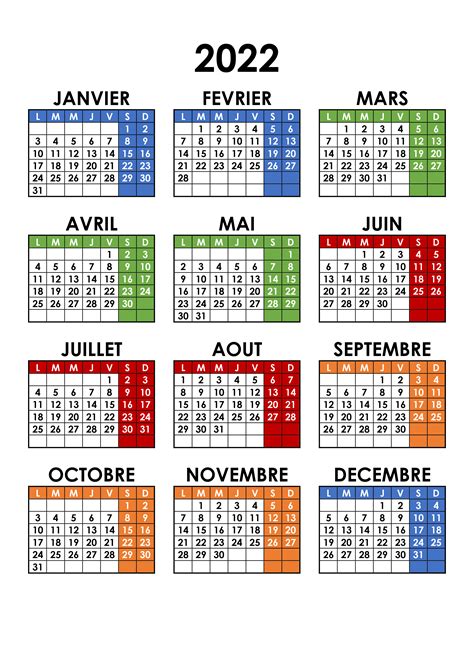 Calendrier 2022 Pdf