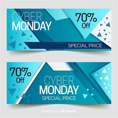 Colección de banners abstractos de rebajas de cyber monday Vector Gratis