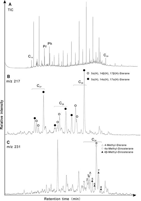 Mass Chromatograms Of Total Ion Chromatogram A Steranes B And Download Scientific Diagram