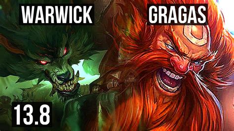 WARWICK Vs GRAGAS TOP Rank 4 Warwick 6 Solo Kills 400 Games TR