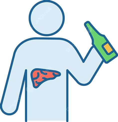 Liver Cancer Color Icon Addiction Logo Drawing Vector Addiction Logo