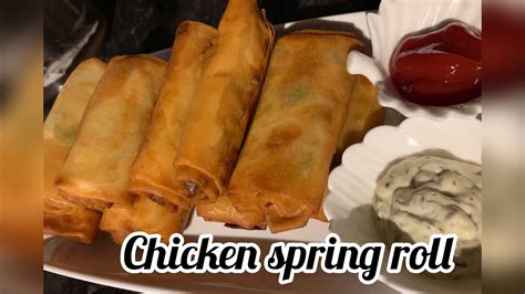 How To Make Chicken Spring Rolls At Home Chicken Vegetable Rolls Recipe Crispy Rolls Easy