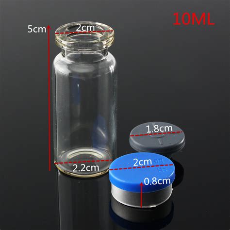 Ml Clear Injection Glass Vial Stopper With Flip Off Caps Small