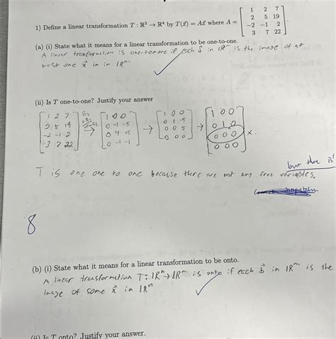 Solved Define A Linear Transformation T R3→r4 ﻿by