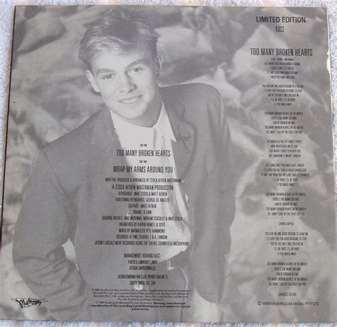 Synth Pop Jason Donovan Too Many Broken Hearts 7 Vinyl 1989