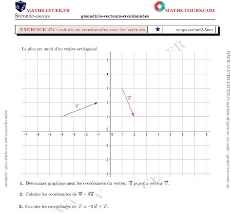 Maths Lycee Fr Exercice Corrig Maths Seconde Calculs De Coordonn Es