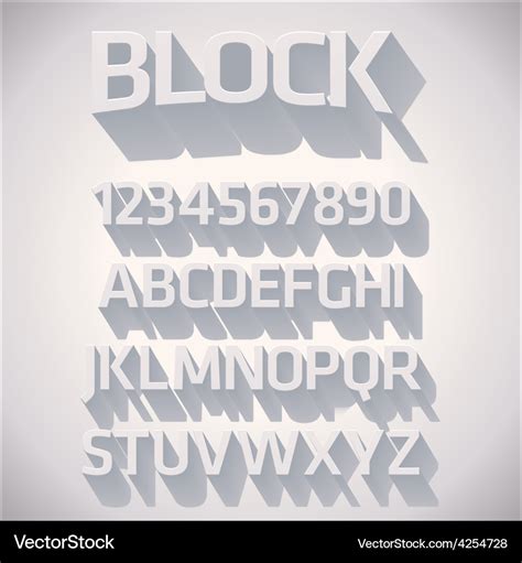 3d Font With Shadow Royalty Free Vector Image Vectorstock