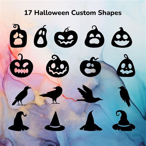 17 Halloween Custom Shapes - Photoshop custom shapes