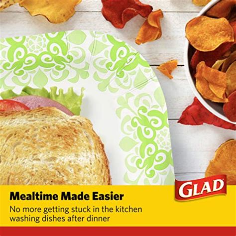 Glad Lot de 50 assiettes carrées jetables en carton pour toutes les