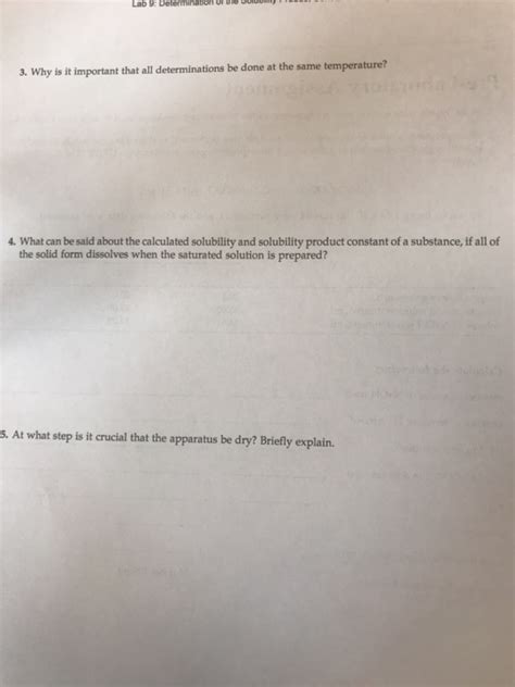 Solved Lab Determination Of The Solubility Product Chegg