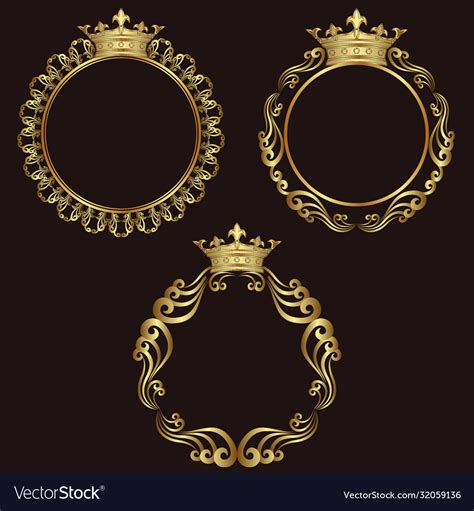 Illustration Royal Background With Golden Frame Vector Off