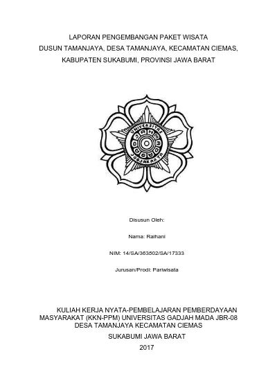 Laporan Pengembangan Paket Wisata Dusun Tamanjaya Desa Tamanjaya