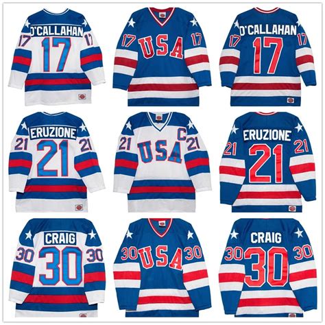 Olympiques Team Usa Hockey Jersey Vintage Jim Craig Mike