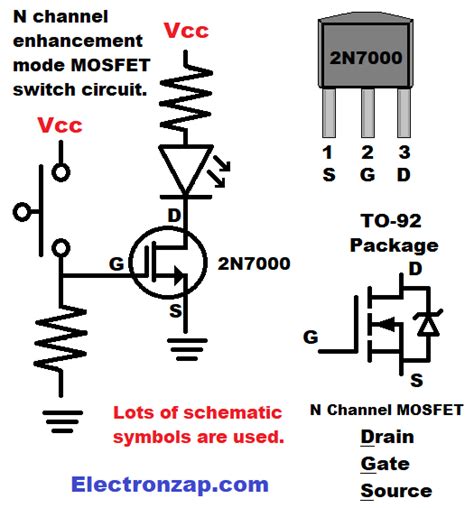 Brief N channel enhancement mode MOSFET switch circuit 2N7000 ...