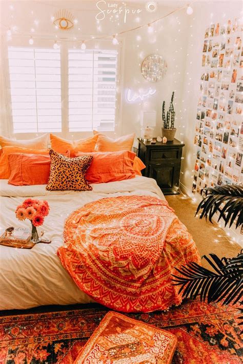 Light Aesthetic Bedroom Orange Home Design Ideas