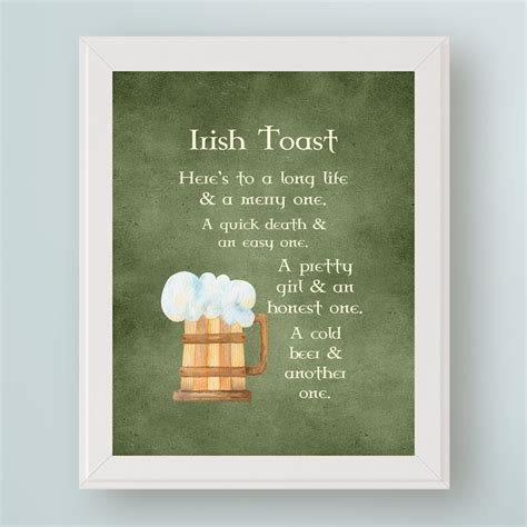 Irish Toast Digital Art Print: Here's to a Long Life and a Merry One ...