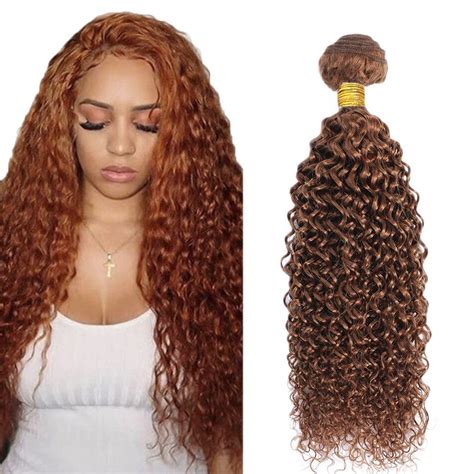 Amazon Brazilian Brown Curly Wave Bundles Color Kinky Curly