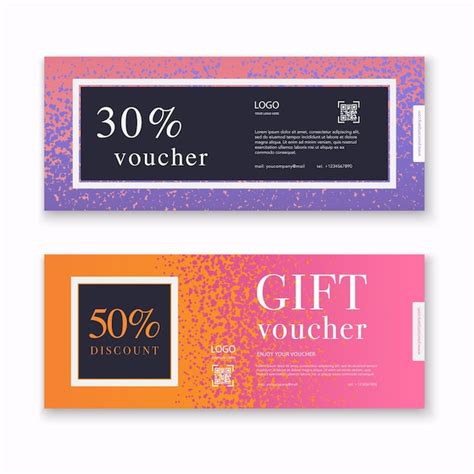 Premium Vector Voucher Template With Colorful T Box Certificate