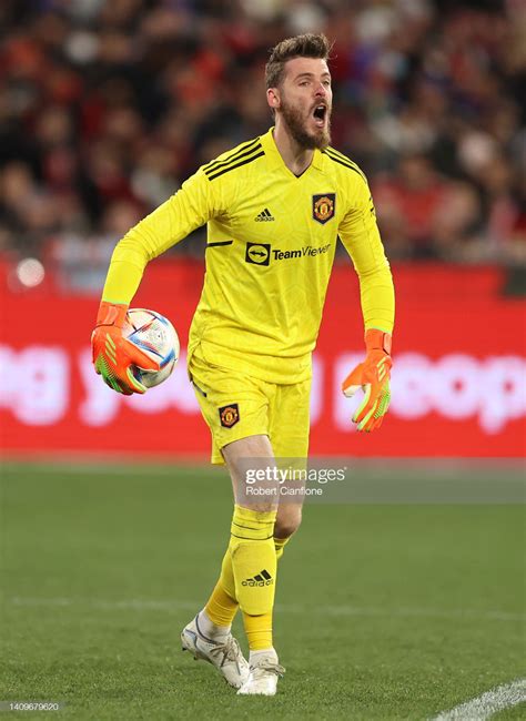 Manchester United Goalkeeper David De Gea Reacts During The News