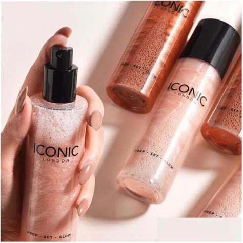 Iconic London Prep Set Glow Highlight Spray Primer Ml Bronzing Make