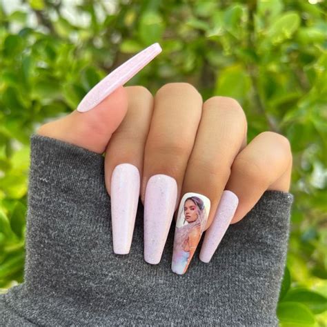 Karol G Press On Nails Karol G Nails Pink Karol G Nails Pink Glitter