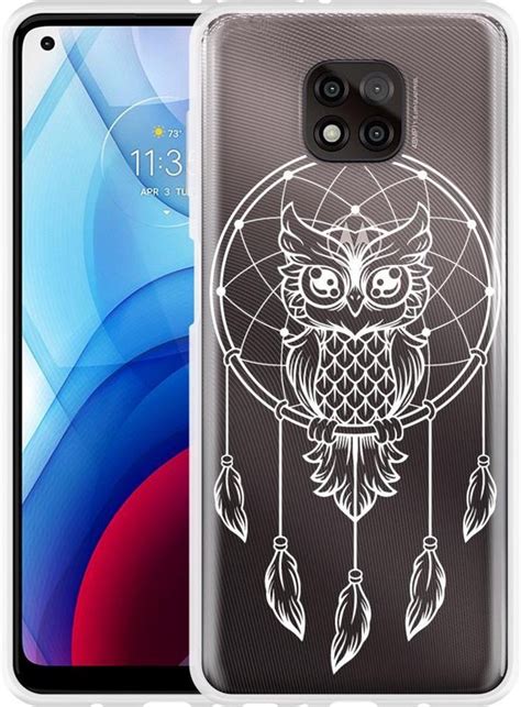 Motorola Moto G Power 2021 Hoesje Dream Owl Mandala White Designed By