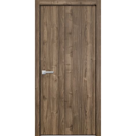 Modern Wood Interior Pre-Hung Door with Hardware | Planum 0010 Walnut