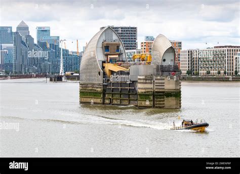 The River Thames Flood Barrier One Of The Largest Movable Flood