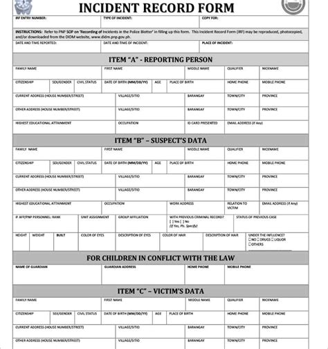 24 Printable Police Report Templates Free Pdf Word Formats