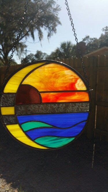 My First Sunset And Moon Stained Glass Ts Stained Glass Rainbow Sunset