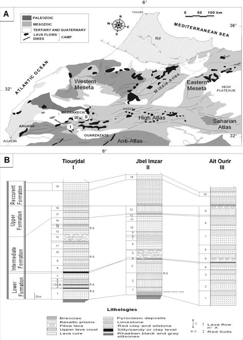 A Simplified Geological Map Of Northern Morocco Showing The Main