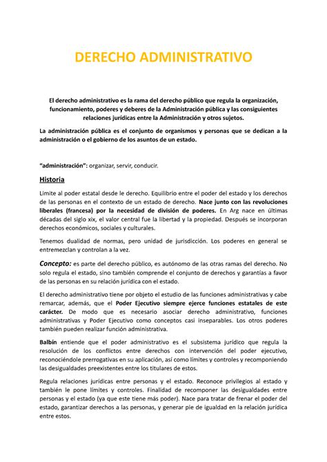 Administrativo Resumen Derecho Administrativo El Derecho