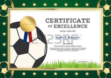 Certificate of excellence template in sport theme for football match ...