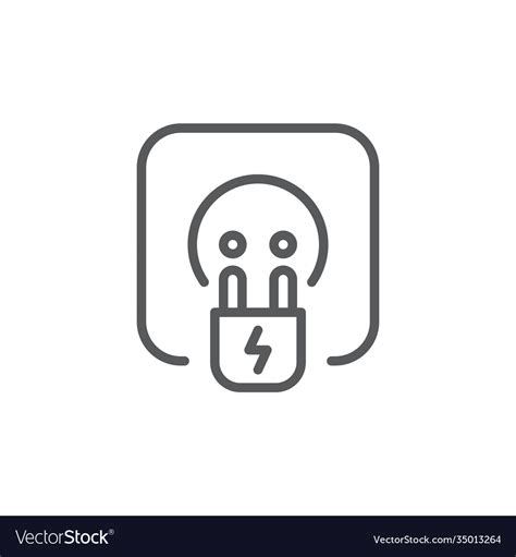 Plug Socket Icon Symbol Isolated On White Vector Image