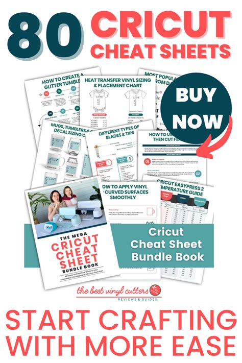 The Mega Cricut Cheat Sheet Book 80 Full Color Cheat Sheets For Your