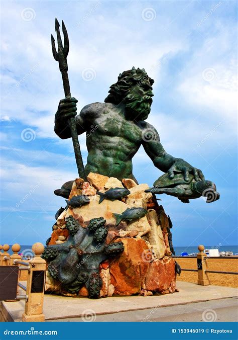 King Neptune Statue On Virginia Beach Editorial Stock Image Image Of