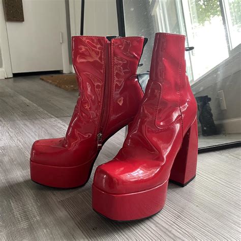 Naked Wolfe Dupes Red Vinyl Size 7 Could Fit A Depop