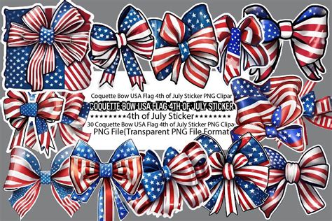 Coquette Bow Usa Flag Sticker Graphic By Printexpert · Creative Fabrica