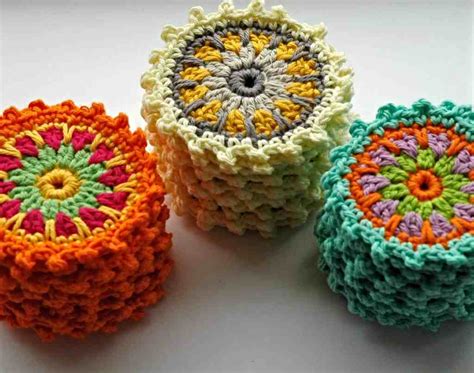 Crochet Flower Motif Coasters - Free Pattern - Annie Design Crochet