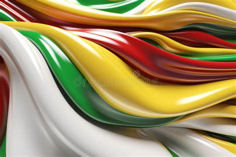 Twisted Flag Waves In Modern Minimalist Design Ethiopia D Render