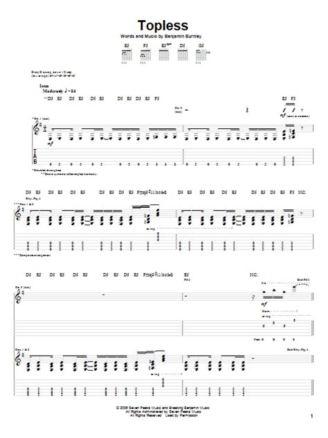 Breaking Benjamin Topless Sheet Music Pdf Notes Chords Metal Score