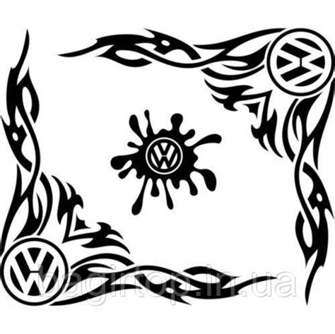 Набор Виниловых Наклеек на Авто - Уголки на Боковые Стекла Volkswagen ...