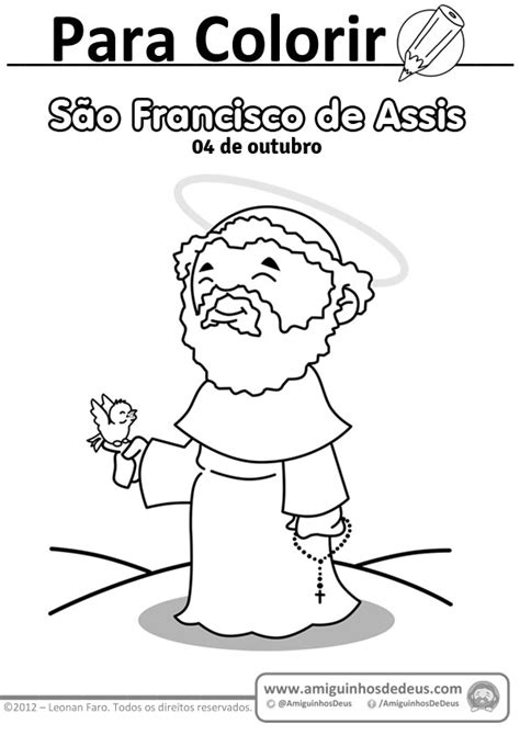 São Francisco de Assis para colorir Amiguinhos de Deus