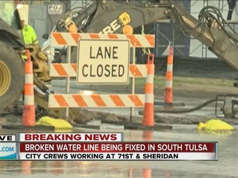 Tulsa Crews Work To Fix Broken Water Line