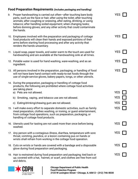 City Of Chicago Illinois Cottage Food Operation Home Self Certification Checklist Fill Out