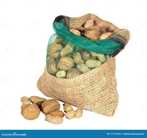 Mixture Of Nuts In A Sack Stock Photo Image Of Organic 17717634